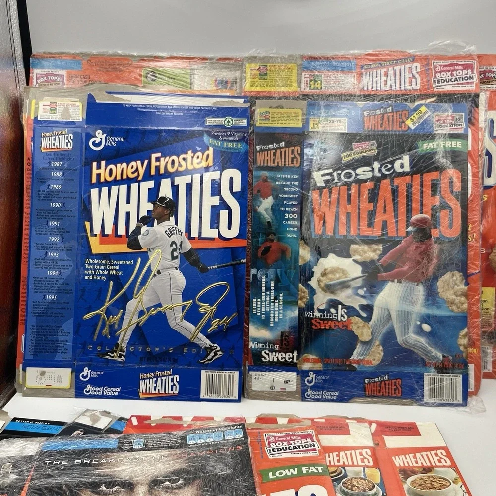 Lot‎ of 22 Vtg Wheaties Cereal Boxes Woods Griffey Gehrig Manning Gwynn McGwire